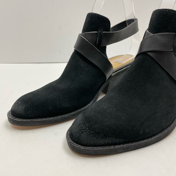 Splendid | Dasha NWOB Black Suede Leather Ankle Strap Booties - Picture 7 of 13